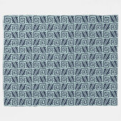 Ikat Aztec-Muster - Indizes und Lichtblau Fleecedecke (Vorderseite (Horizontal))