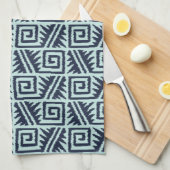 Ikat Aztec-Muster - Indizes und Lichtblau Handtuch (Viertel Falte)
