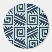 Ikat Aztec-Muster - Indizes und Lichtblau Magnet (Vorne)