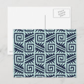 Ikat Aztec-Muster - Indizes und Lichtblau Postkarte (Vorne/Hinten)