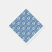 Ikat Aztec Muster - Kobalt Blau und Weiß Serviette (Ecke)