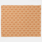 Ikat Aztec Muster - Mandarin und Light Orange Fleecedecke (Vorderseite (Horizontal))
