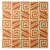 Ikat Aztec Muster - Mandarin und Light Orange Fliese (Vorderseite)
