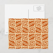 Ikat Aztec Muster - Mandarin und Light Orange Postkarte (Vorne/Hinten)