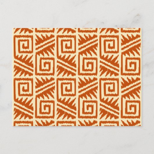 Ikat Aztec Muster - Mandarin und Light Orange Postkarte (Vorderseite)