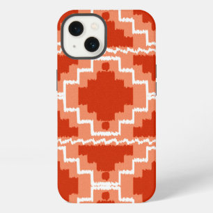Ikat Aztec-Muster - Rost, Orange und Weiß iPhone 13 Hülle