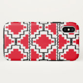 Ikat Aztec Muster - Rot, Schwarz und Weiß Case-Mate iPhone Hülle (Rückseite (Horizontal))
