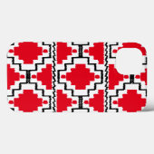 Ikat Aztec Muster - Rot, Schwarz und Weiß Case-Mate iPhone Hülle (Rückseite (Horizontal))