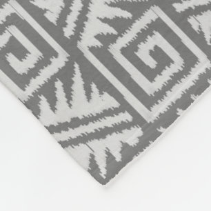 Ikat Aztec Muster - Schatten von Grau/Grau Fleecedecke