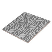 Ikat Aztec Muster - Schatten von Grau/Grau Fliese (Seite)