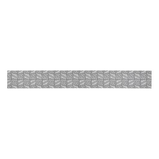 Ikat Aztec Muster - Schatten von Grau/Grau Ripsband (Vorderseite)