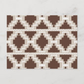 Ikat Aztec Muster - Schokoladenbraun und Taupe Postkarte (Vorderseite)