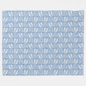 Ikat Aztec Muster - Sky Blue und White Fleecedecke (Vorderseite (Horizontal))