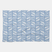Ikat Aztec Muster - Sky Blue und White Küchentuch (Horizontal)