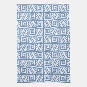 Ikat Aztec Muster - Sky Blue und White Küchentuch