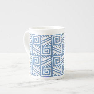 Ikat Aztec Muster - Sky Blue und White Porzellantasse