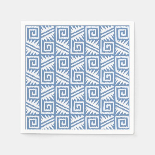 Ikat Aztec Muster - Sky Blue und White Serviette (Vorderseite)