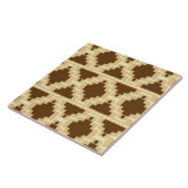 Ikat Aztec Muster - Tan, Braun und Creme Fliese (Seite)