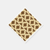 Ikat Aztec Muster - Tan, Braun und Creme Serviette (Ecke)