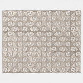 Ikat Aztec Muster - Taupe Tan und Creme Fleecedecke (Vorderseite (Horizontal))