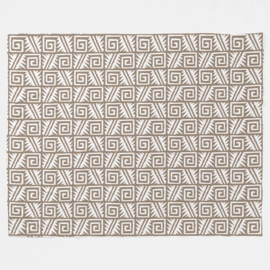 Ikat Aztec Muster - Taupe Tan und Creme Fleecedecke (Vorderseite (Horizontal))