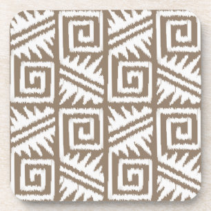 Ikat Aztec Muster - Taupe Tan und Creme Getränkeuntersetzer