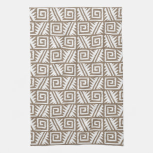 Ikat Aztec Muster - Taupe Tan und Creme Handtuch