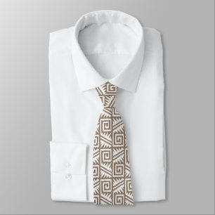 Ikat Aztec Muster - Taupe Tan und Creme Krawatte