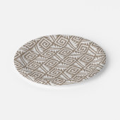 Ikat Aztec Muster - Taupe Tan und Creme Pappteller (Schrägansicht)