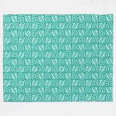 Ikat Aztec Muster - Türkis und Aqua Fleecedecke (Vorderseite (Horizontal))