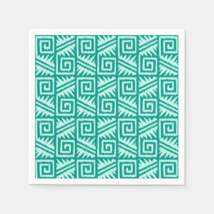 Ikat Aztec Muster - Türkis und Aqua Serviette