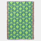 Ikat Aztec Muster - Wälder und Zitronen grün Decke (Vorderseite Vertikal)