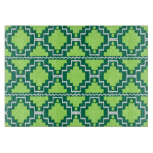 Ikat Aztec Muster - Wälder und Zitronen grün Schneidebrett