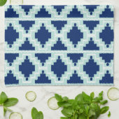 Ikat Aztec Pattern - Indizes und hellblau Handtuch (Gefaltet)