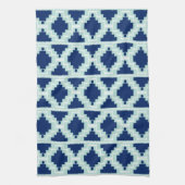 Ikat Aztec Pattern - Indizes und hellblau Handtuch (Vertikal)