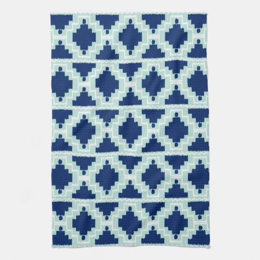 Ikat Aztec Pattern - Indizes und hellblau Handtuch (Vertikal)