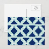 Ikat Aztec Pattern - Indizes und hellblau Postkarte (Vorne/Hinten)