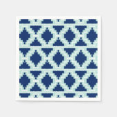 Ikat Aztec Pattern - Indizes und hellblau Serviette (Vorderseite)