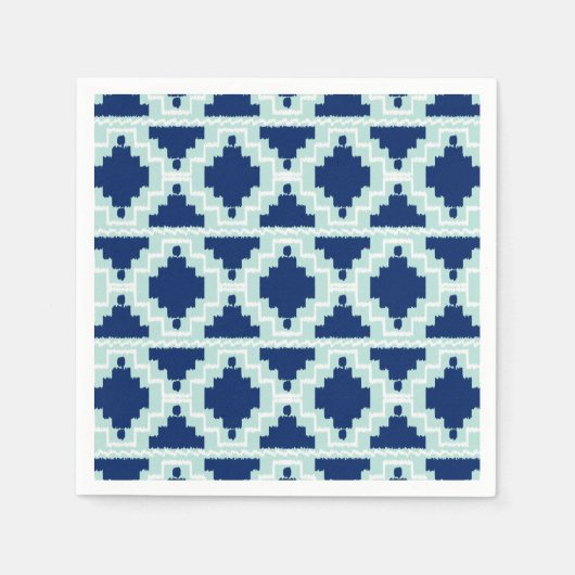 Ikat Aztec Pattern - Indizes und hellblau Serviette (Vorderseite)