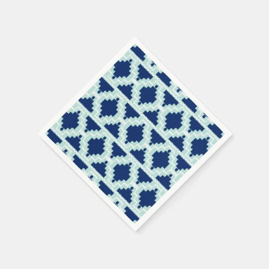 Ikat Aztec Pattern - Indizes und hellblau Serviette (Ecke)