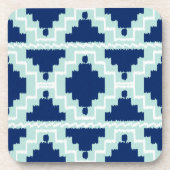 Ikat Aztec Pattern - Indizes und hellblau Untersetzer (Vorderseite)