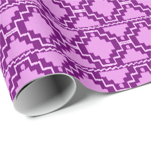 Ikat Aztec Tribal - Amethyst Lila und Violet Geschenkpapier