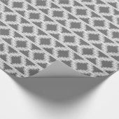 Ikat Aztec Tribal - Dunkel und leicht grau/grau Geschenkpapier (Ecke)