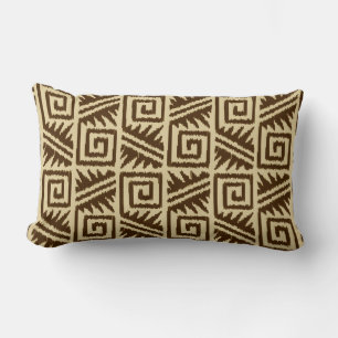 Ikat Aztec Tribal - Dunkelbraun und Tan Lendenkissen