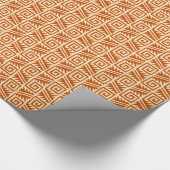 Ikat Aztec Tribal - Mandarin und leichte Orange Geschenkpapier (Ecke)