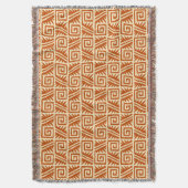 Ikat Aztec Tribal - Mandarin und Light Orange Decke (Vorderseite Vertikal)