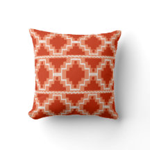Ikat Aztec Tribal - Rost, Orange und Weiß