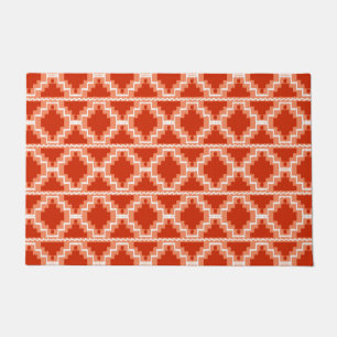Ikat Aztec Tribal Rust, Orange und White Doormat Fußmatte