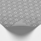 Ikat Aztec Tribal - Schatten von Grau/Grau Geschenkpapier (Ecke)