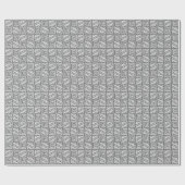 Ikat Aztec Tribal - Schatten von Grau/Grau Geschenkpapier (Flach)